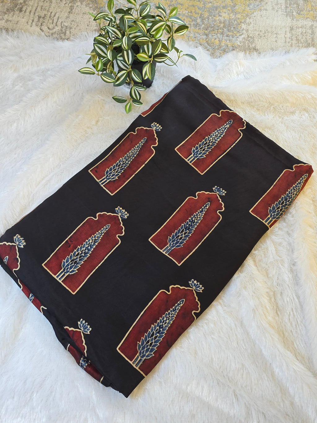 Mughal Arch Modal Silk Fabric (Per Meter)