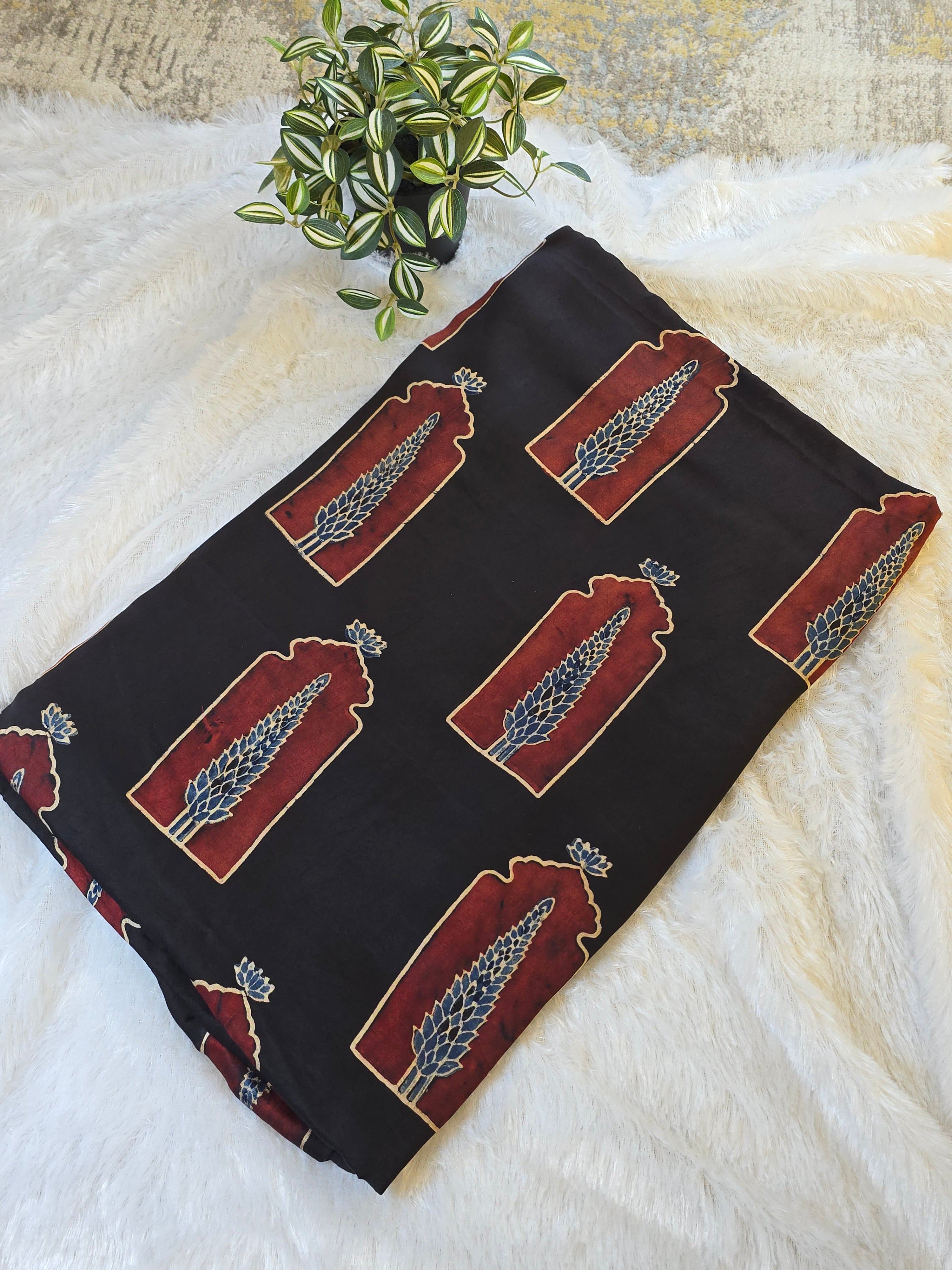 Mughal Arch Modal Silk Fabric (Per Meter)