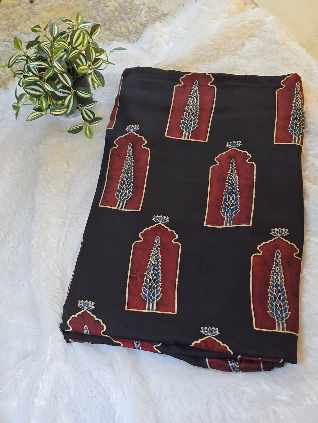 Mughal Arch Modal Silk Fabric (Per Meter)