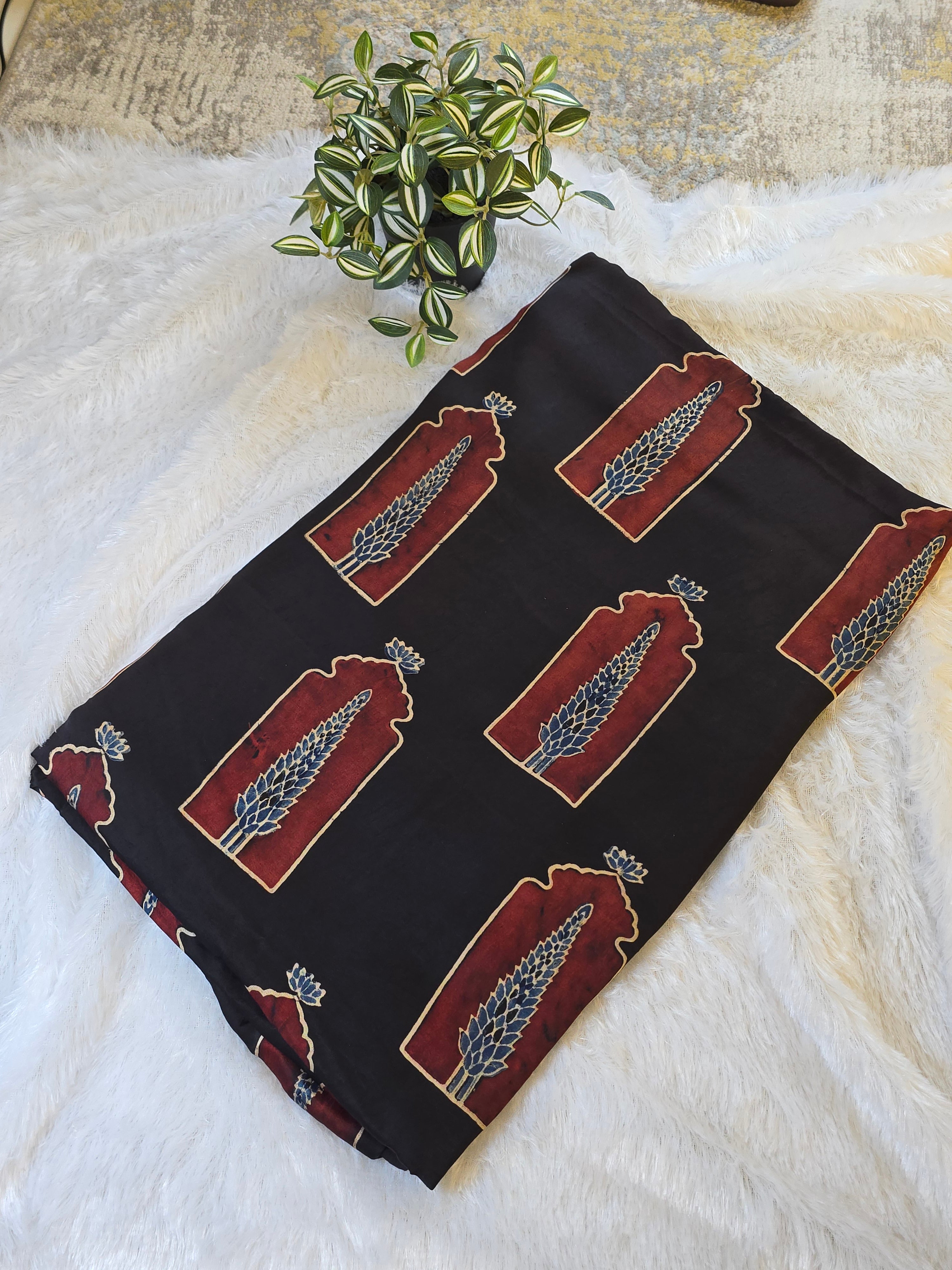 Mughal Arch Modal Silk Fabric (Per Meter)